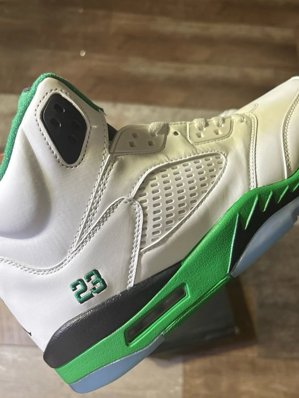 Jordan Men's White & Green High-Top Basketball Sneakers